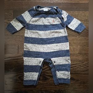 Baby Gap Navy Gray Striped Knit One Piece